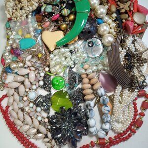 4LB Crafting Lot Vintage to Modern Jewelry/Some Missing Stones or Worn Out
